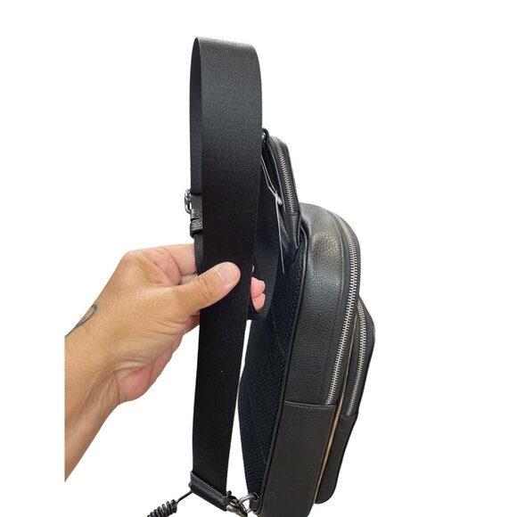 Coach Mens Signature brown black Canvas Leather Sling Pack Bag SKU 9121 - Picture 10 of 16